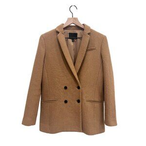Elegant Tan Double-Breasted Women's Blazer